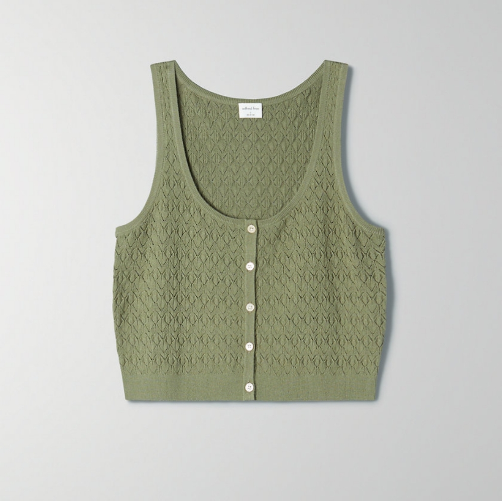 Wilfred Olive Green Knit Tank Cardigan